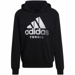 Best deal 🧨 Adidas Men's Tennis Graphic Hoodie Black ❤️