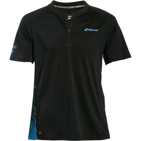 Hot Sale ๐ Babolat Men's Performance Polo Black Parisian Blue โ๏ธ