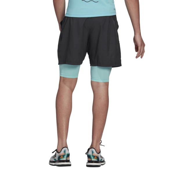 Coupon 🎉 Adidas Men's Paris 2 In 1 Shorts Carbon Pulse Aqua 🌟 - Image 3