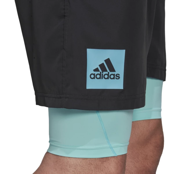 Coupon 🎉 Adidas Men's Paris 2 In 1 Shorts Carbon Pulse Aqua 🌟 - Image 6