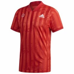Hot Sale 😀 Adidas Men's Freelift Tennis T-Shirt Engineered Red 🥰