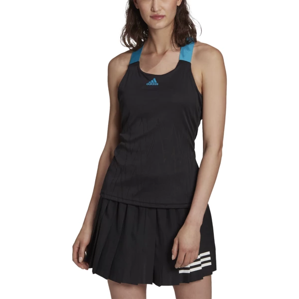 Deals ๐ Adidas ๐ฉ Women's Y-Tank Primeblue Black Sonic Aqua ๐ฏ