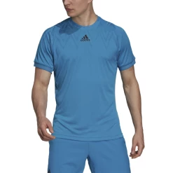 Deals 💯 Adidas Men's Freelift Primeblue Tee Sonic Aqua 🧨