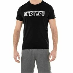 Outlet 🛒 Asics Essential Diagonal Men's T-Shirt Black 🌟