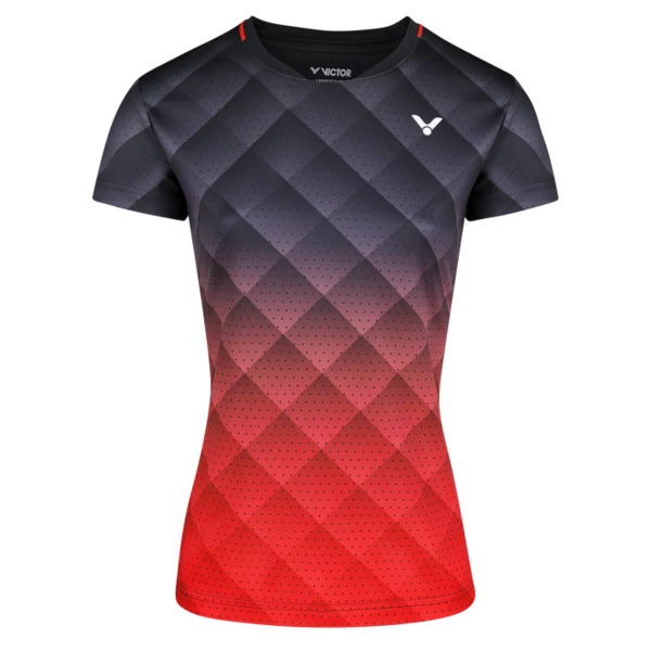 Best deal โจ Victor ๐ฉ Women's T-14100 C T-Shirt Black Red โ