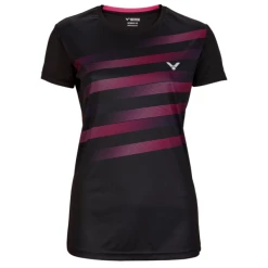 Wholesale 😉 Victor 👩 Women's T-04101 C T-Shirt Black Pink 👍