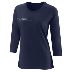 Deals 🧨 Wilson 👩 Women's Team II 3/4 Sleeve Tech Tee Team Navy 😉
