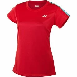 Coupon 🥰 Yonex 👩 Women's YT1005 Crew Neck 👚 Shirt Red 👏