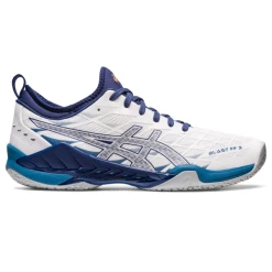 Flash Sale 👍 Asics Men's Blast FF 3 Indoor Court 👞 Shoes White Deep Ocean 🛒