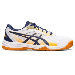 Brand new 😀 Asics Men's Upcourt 5 Indoor Court 👞 Shoe White Deep Ocean 💯