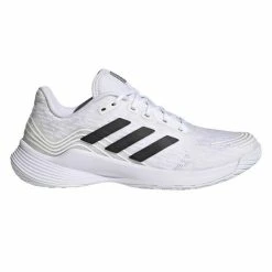 Discount 🎁 Adidas 👩 Women's Novaflight Indoor Court 👟 Shoes White Silver Metallic ✨