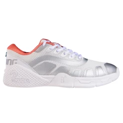 Discount 👏 Salming 👩 Women's Kobra Recoil Indoor Court 👟 Shoe White Living Coral 👏